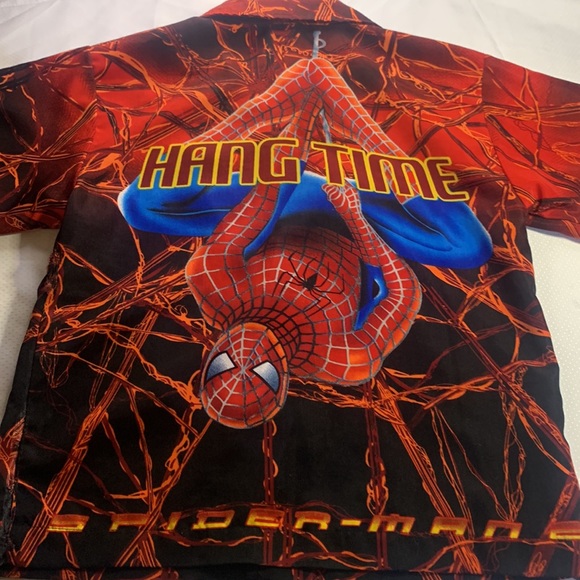 Vintage Marvel Spider-Man 2 Short Sleeve Button Up As-Is Retro Kids - Picture 5 of 10